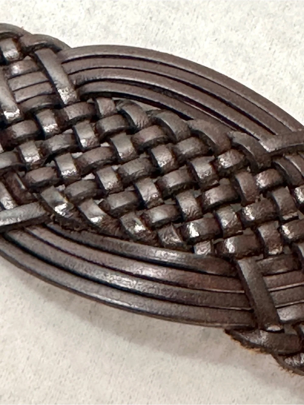 Lauren Ralph Lauren Genuine Leather Belt Womens Small Brown Braided Round Buckle